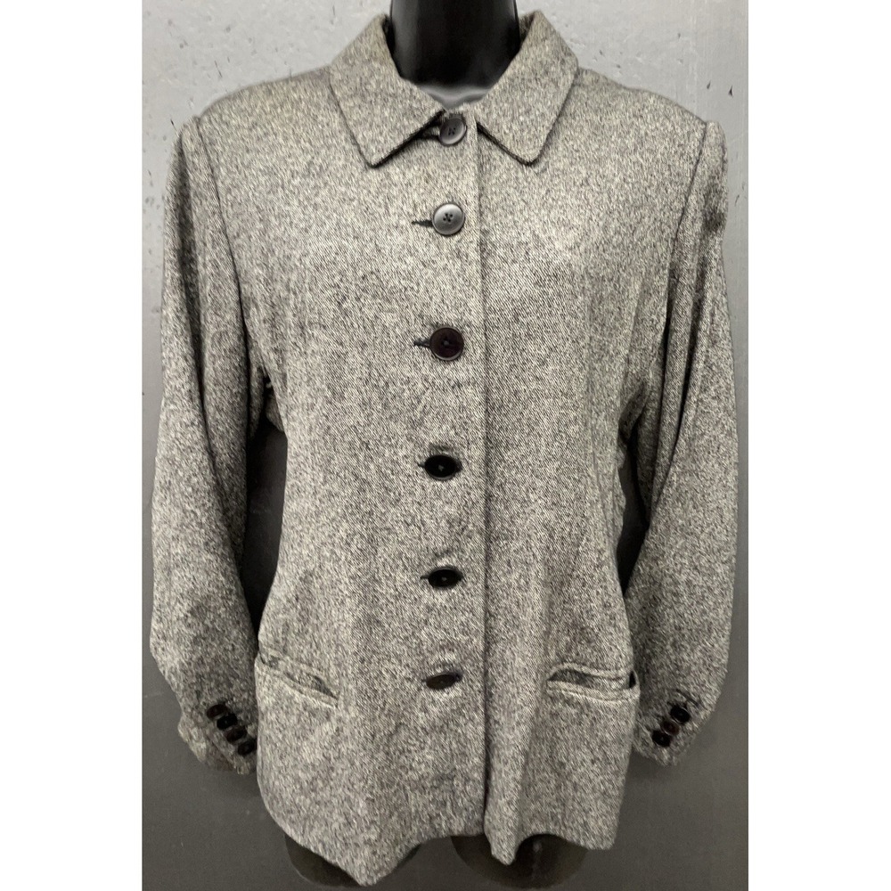 Banana Republic Blazer Jacket‎ Women 10 Silk Wool Blend Brown Pockets Casual
